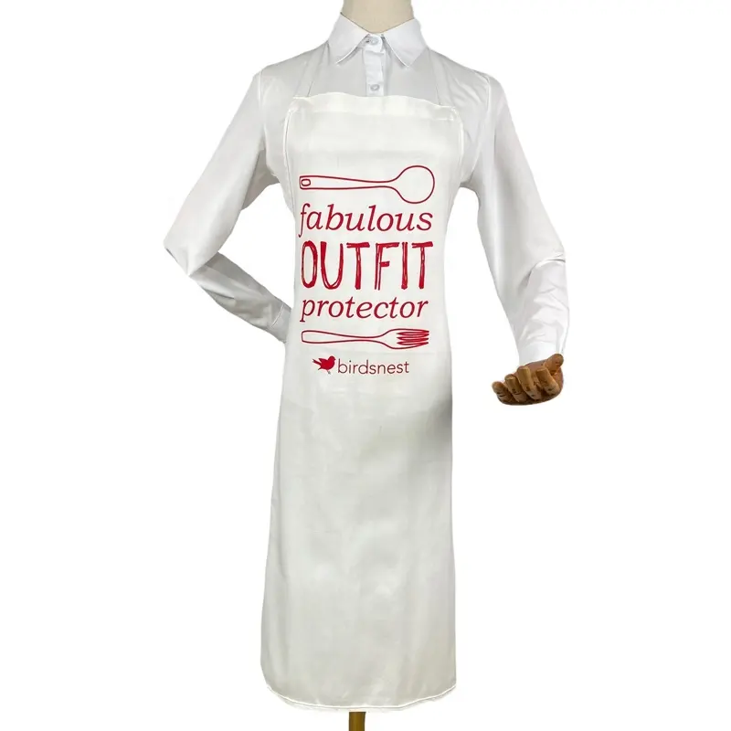 Tablier de cuisine en cuir personnalisé pour femmes Tablier de cuisine en lin et coton pour hommes Tablier de taille en coton drôle avec logo en plastique avec deux poches