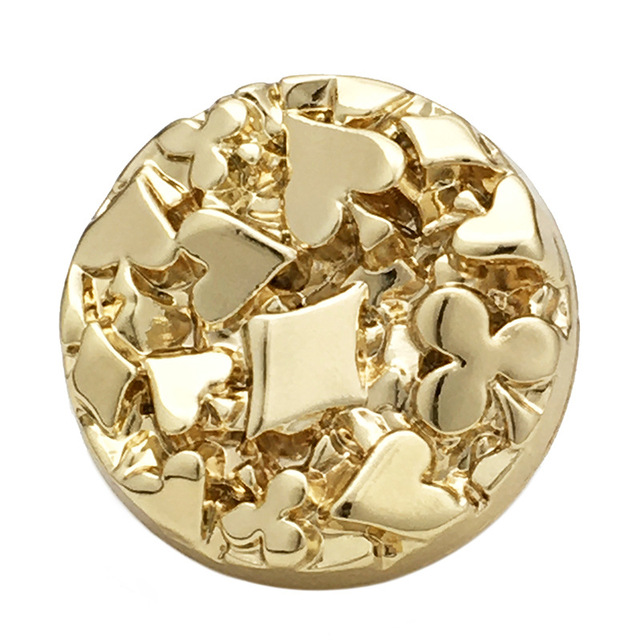 2025 Luxury Zinc Alloy Shank Buttons Unique Poker Card Designer Metal Button Coat 3D Pattern Gold Suit Embossed Logo Buttons