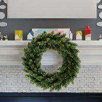 Ensemble de 50 guirlandes et couronnes de Noël en PVC écologique avec lumières LED 40cm 50cm 60cm décorations de pommes de pin et d'arc