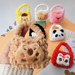 Porte-monnaie en peluche tissée <span class=keywords><strong>de</strong></span> style dessin animé, sac <span class=keywords><strong>de</strong></span> rangement portable pour écouteurs, mignon, unisexe, <span class=keywords><strong>cœur</strong></span>, fait à la main, crochet, rembourrage en coton PP - Product Image 1