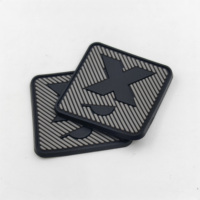 Écussons en PVC personnalisés lavables, forme en rouleau, 3D en relief, étiquette noire pour vêtements et chaussures