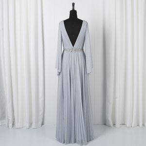 Nuovi disegni brillante <span class=keywords><strong>tulle</strong></span> fatto a mano che borda madre del vestito da sposa da sera delle donne abiti a maniche lunghe - Product Image 2