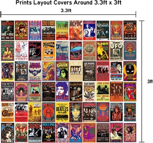 Custom Vintage Rock <strong>Band</strong> <strong>Posters</strong> 70s 80s 90s Retro Concert Prints <strong>Poster</strong> for Bedroom Wall Art Decor Album Cover Collage <strong>Poster</strong> - Product Image 6
