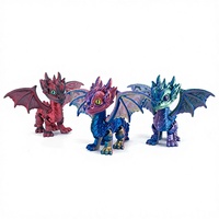 Jouet de dragon articulé imprimé en 3D, en PLA soyeux, avec ailes irisées, modèle de créature mythique, décoration de bureau, cadeau, personnalisation possible