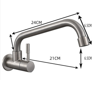 ก๊อกน้ำห้องครัว สแตนเลส 304 ติดผนัง แบบก้านเดี่ยว ดีไซน์ร่วมสมัย - Product Image 3