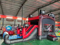 Château gonflable en PVC couleur macaron personnalisé QY Factory, combinaison toboggan et piscine, 5x4x3M, usage commercial, parc d'aventure