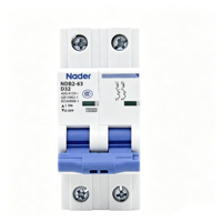 Disjoncteur miniature Nader NDB2-63 1p/2p/3p/4p MCB 1-63A Courbe de déclenchement B/C/D Protection contre les surcharges pour applications industrielles et bâtiments