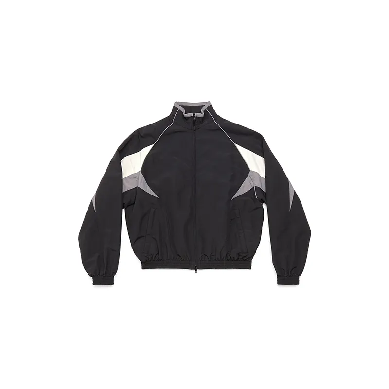 कस्टम नायलॉन सादे विंडब्रेकर जैकेट पुरुषों के लिए पुरुषों के लिए विंटेज विंडप्रूफ कसरत कपड़े ट्रैकसूट जैकेट