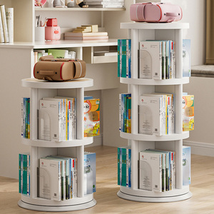 Organizador de libros estrechos, pantalla 360, estantería de pie de 4 niveles, estante de almacenamiento, estantería giratoria <span class=keywords><strong>Circular</strong></span> para dormitorio y sala de estar - Product Image 6