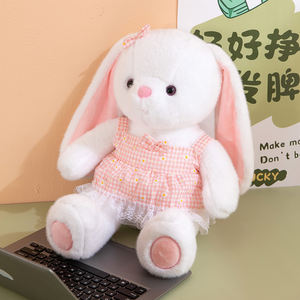 Nuevo Peluche Creativo de Conejito con Vestido Floral, Peluches de Conejo Regordete, Relajante y Curativo, Muñecos de Peluche con Expresiones Faciales Lindas - Product Image 4