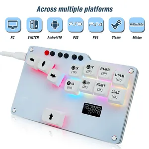 Mini Hitbox GP2040 CE RGB LED Fightstick Game Pad Keyboard Cherry MX Switch For PS3/PS4/Nintendo Switch /Mister/Ste