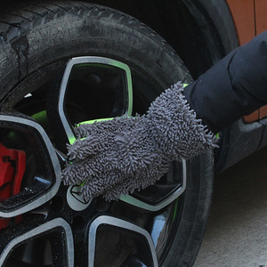 Gants de lavage de voiture en chenille double face, couleur orange, pour le nettoyage des véhicules avec mousse de savon, élimination facile de la saleté, utilisation durable - Product Image 2