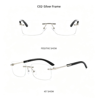 Lunettes Métalliques Légères Sans Monture Modèle 2026 avec Verres Haute Définition et Design Personnalisé Tendance