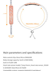 Moniteur de fréquence cardiaque et d'oxygène sanguin intelligent pour femmes avec suivi du sommeil - Design élégant - Product Image 6