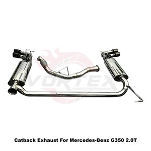 ระบบท่อไอเสียแบบเต็มชุด Vortex SS304 พร้อมท่อดาวน์ไปป์ สำหรับ Mercedes-Benz G350 W463A W464 2.0T ชุดแต่งเพิ่มสมรรถนะแบบติดตั้งได้โดยตรง - Product Image 4