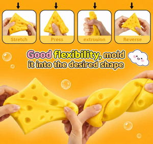 Prêts à être expédiés, jouets anti-stress Squishies en forme de fromage mignons et très demandés pour enfants et adultes, Squishy Bun Cube, jouets Squishy - Product Image 3