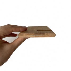Support de téléphone portable en bambou naturel avec logo personnalisé, support de bureau en bois pour smartphone, cadeau promotionnel pour le bureau - Product Image 4