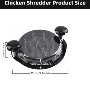 Triturador de Pollo Redondo Raybin, Herramienta para Desmenuzar Carne de Pollo con Base Antideslizante y Tapa Transparente - Product Image 3