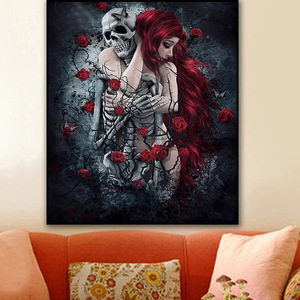 SONGWOOART vente chaude Halloween <span class=keywords><strong>diamant</strong></span> <span class=keywords><strong>peinture</strong></span> décoration ensemble 5D <span class=keywords><strong>peinture</strong></span> décorative Halloween crâne fleur <span class=keywords><strong>diamant</strong></span> <span class=keywords><strong>peinture</strong></span> - Product Image 1