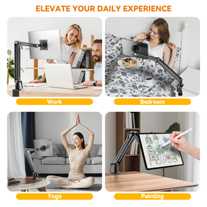 Support d'écran portable personnalisé avec logo pour bureau, support pliable pour tablette à bras long de 24 pouces, idéal pour les voyages - Product Image 5