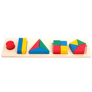 Juguete Educativo de Madera para la Primera Infancia, Combinación de Discos Geométricos, Rompecabezas para Niños, Bloques de Construcción - Product Image 3