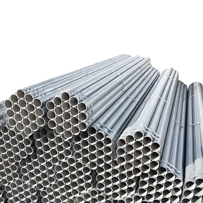 Tubo redondo de acero galvanizado para construcción de invernadero de capa de zinc laminado en caliente redondo estándar ISO