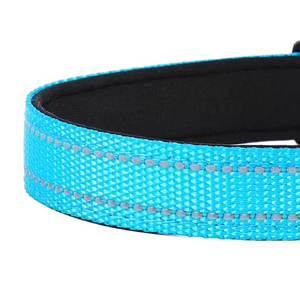 Wholesale Custom Logo Adjustable Nylon <b>Dog</b> <b>Collar</b> With Reflective Strip - Product Image 5