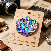 Promotion : Épingles en métal irisé, badges, épingles en émail arc-en-ciel, plaques de cowboy, personnages de dessins animés tendance, personnalisables avec LOGO, vente en gros