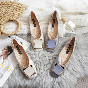 Sh12272a scarpe basse da donna 2023 Casual Fashion Slip-on <span class=keywords><strong>ballerine</strong></span> Patent Ladies primavera autunno calzature con fibbia in metallo - Product Image 6