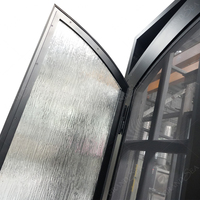 Porte d'entrée extérieure en fer forgé double, sur mesure, design grille française, sécurité, sortie d'usine Foshan