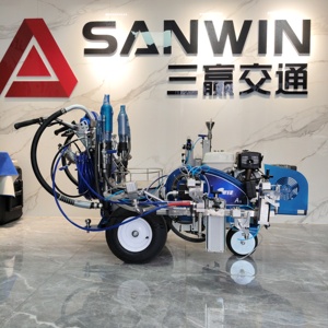 <span class=keywords><strong>Machine</strong></span> de marquage routier à pulvérisation à froid bi-composant, prix usine, avec moteur à essence Honda - Product Image 1