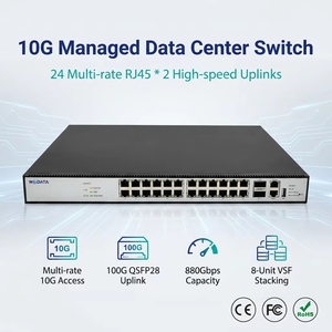 Switch Ethernet Gestionado de Núcleo de Capa 3 Multi-Gigabit de 24 Puertos 10G Base-T con 2 Uplinks 100G QSFP28 para Redes de Centros de Datos - Product Image 1