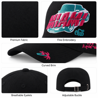 Gorras de Béisbol de Mezclilla Ajustables de 5 Paneles, Estilo Miami, Bordado 3D Premium, Dos Tonos, Personalizadas, de Alta Calidad, para Uso Urbano, Venta al Por Mayor