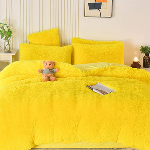 Juego de Ropa de Cama de Felpa Suave, Piel Sintética, Terciopelo Cristalino, Coral Fleece, para Cama Queen, con Funda de Edredón y Sábanas de Franela, Grueso para Invierno - Product Image 1