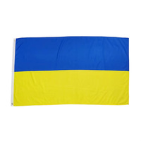 Drapeaux ukrainiens personnalisés en polyester 68D de haute qualité, 90x150cm (3x5ft), vente en gros à prix réduit