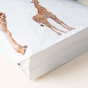 Custom Portable Animal <strong>Prints</strong> <strong>Giraffe</strong> Snakeskin Film Covered Waterproof Woven Shopping <strong>Bag</strong> Large Capacity Storage Exhibition - Product Image 4
