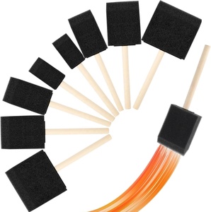 Pinceaux à <span class=keywords><strong>peinture</strong></span> en mousse Woxin noirs, 4 tailles, légers et durables, avec manche en bois, pour la <span class=keywords><strong>peinture</strong></span>, le teinture, les vernis et les projets d'artisanat DIY - Product Image 1