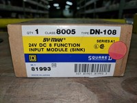 PLC Square D 8005-DN-108 Function Input Module Sy/Max Class 8005 24VDC-New In Box Warranty Product