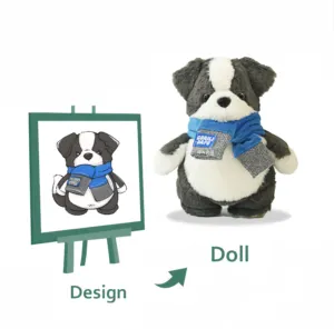 Kustom logo mainan mewah kustom Kanada mewah hewan kustom lembut lucu desain anjing mainan mewah
