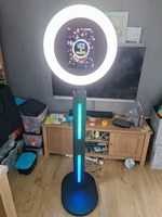 Cabina de Fotos Portátil de Alta Calidad con Bluetooth, Soporte para iPad, Anillo de Luz RGB, Cabina de Fotos para Fiestas y Eventos, Máquina de Selfies
