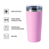 Gobelet en acier inoxydable avec revêtement en poudre de 20 oz, gobelet personnalisé de 20 oz, tasse à double paroi isolée sous vide, vente en gros d'usine