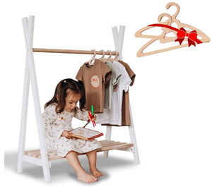 Appendiabiti <span class=keywords><strong>per</strong></span> Bambini in Legno Naturale di Alta Qualità, Stile Montessori, <span class=keywords><strong>per</strong></span> Vestiti e Travestimenti di Bambini e Bambine - Product Image 5