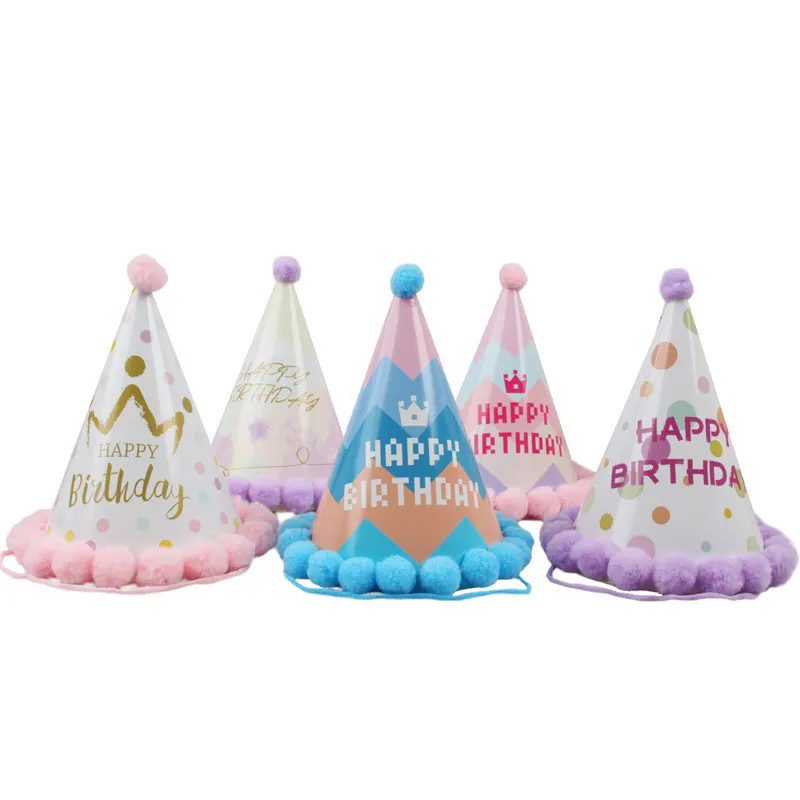 Shunli Assorted Paper Birthday Hat for Kids Happy Birthday Cone Hats Art Craft Decorations Supplies for Funny Birthday