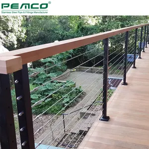 Home Outdoor Porch Black 4 6 8 10 Cable Railing Diy Stair Installing Stainless Steel Wire Balustrade