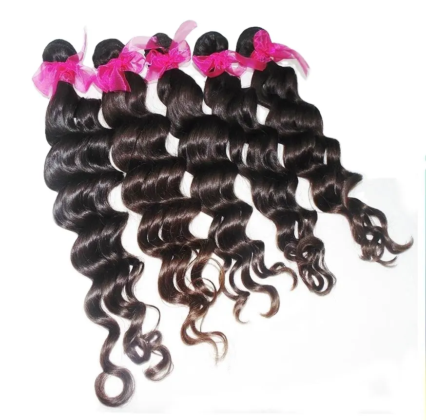 Malaysian Cuticle aligned Virgin Human Hair bundles Weave Deep Loose Wave Natural Style