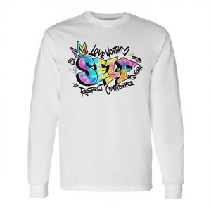 Camiseta de manga larga con estampado de amor propio, respeto personal y autoestima - Product Image 2