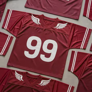 Camiseta Deportiva Personalizada para Fanáticos del Fútbol Americano, 100% Poliéster Transpirable, Manga Corta, Diseño de Impresión Digital por Sublimación - Product Image 1