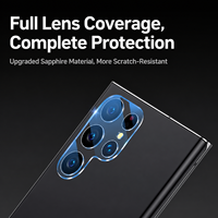 Protection d'écran en verre trempé 3D incurvé haute transparence anti-choc 9H pour objectif d'appareil photo de téléphone portable