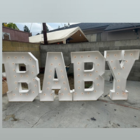Lettres de chapiteau de 4 pieds en PVC blanc au design moderne Oh Baby Props Décoration de mariage Led Big Numbers Lettres géantes lumineuses