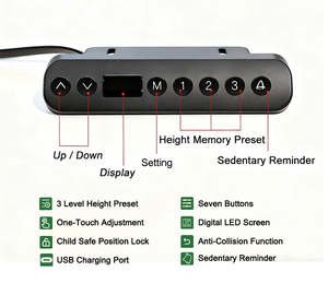 Bàn làm việc góc chữ L có 3 chân điều chỉnh độ cao, góc nghiêng 90-180 độ, bàn đứng ngồi điện điều chỉnh độ cao, bàn làm việc văn phòng dành cho giám đốc - Product Image 3